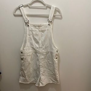 Madewell white jean overalls